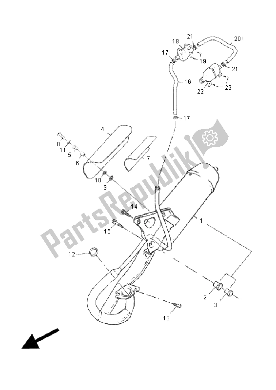 All parts for the Exhaust of the Yamaha C 50R AC JOG 2011