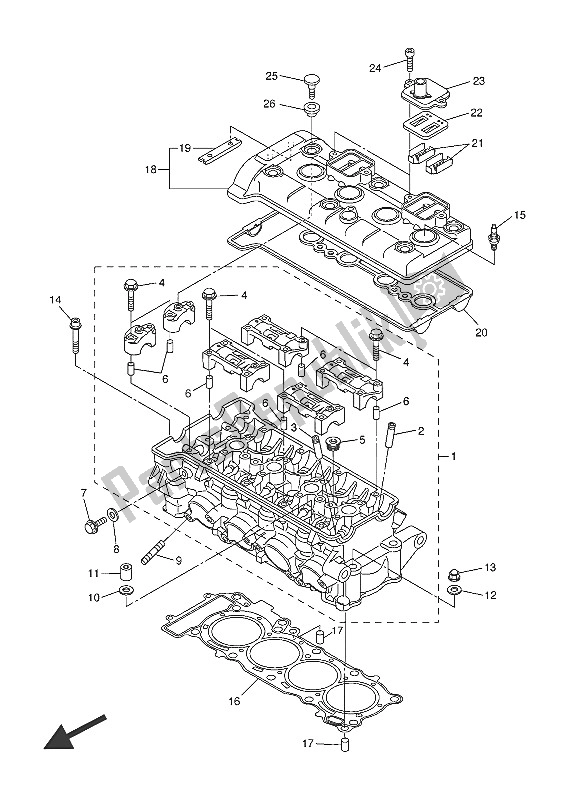 Tutte le parti per il Cilindro del Yamaha YZF R6 600 2016