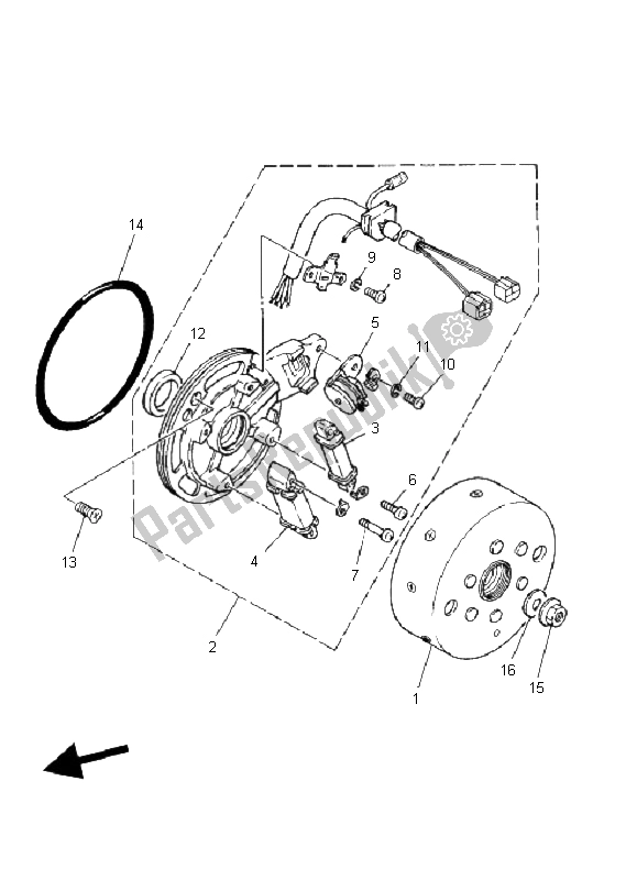 All parts for the Generator of the Yamaha YFM 80R 2006