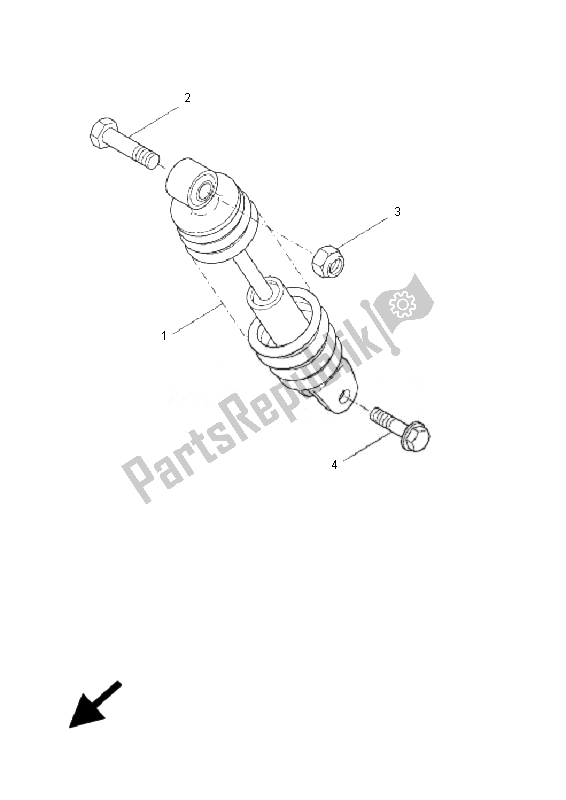 All parts for the Rear Suspension of the Yamaha CW 50N BWS 2007