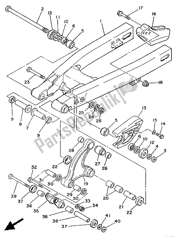 Todas las partes para Brazo Trasero de Yamaha YZ 80 LC 1991