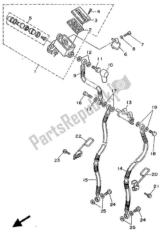 Toutes les pièces pour le Maître-cylindre Avant du Yamaha XV 1100 Virago 1994