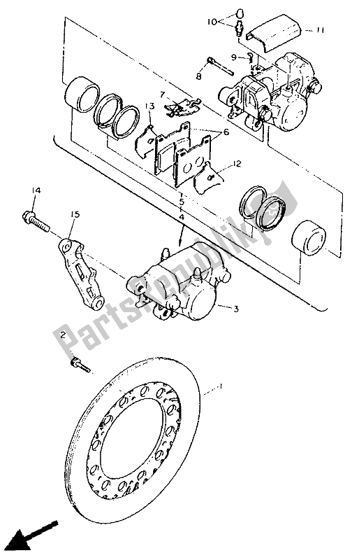 Todas las partes para Pinza De Freno Trasero de Yamaha FJ 1200 1991