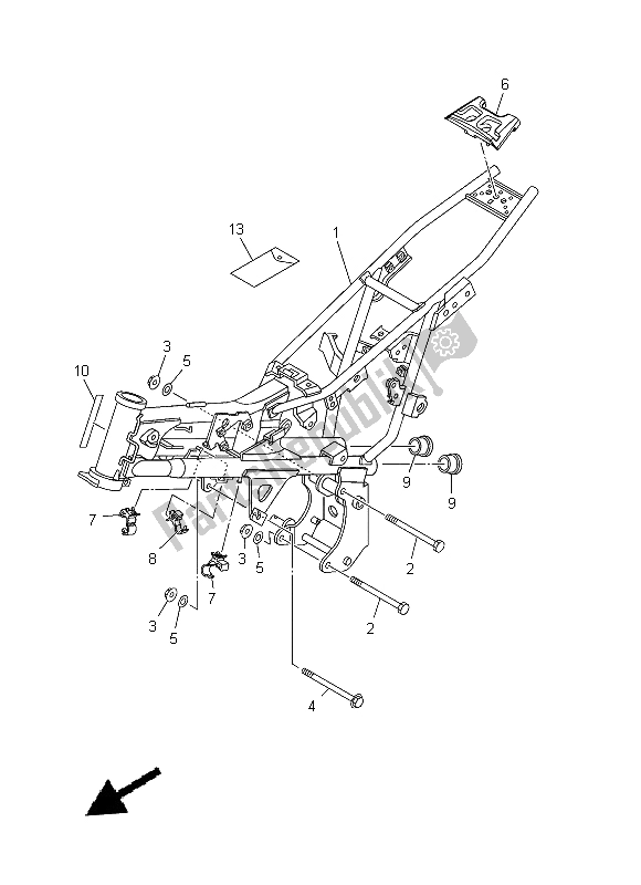 Todas as partes de Quadro, Armação do Yamaha TT R 110E 2015