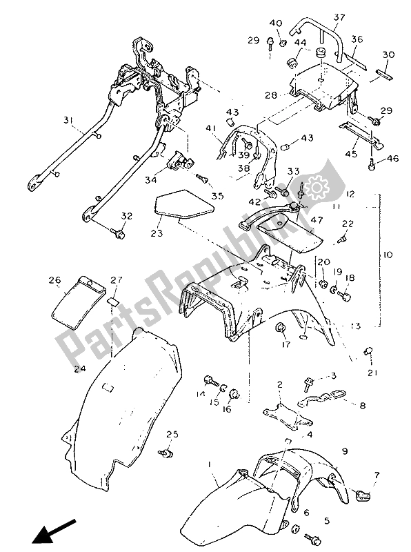 Toutes les pièces pour le Aile du Yamaha FZ 750 Genesis 1990