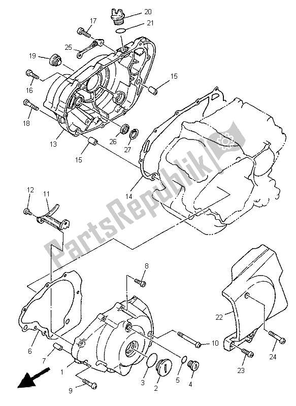 Tutte le parti per il Coperchio Del Carter 1 del Yamaha XV 250 S Virago 1997