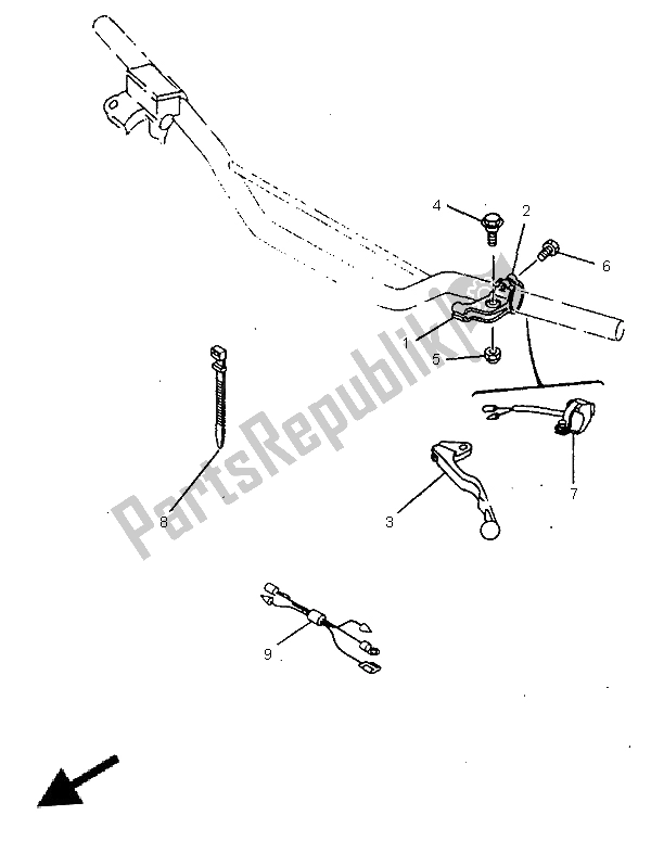 Todas as partes de Manípulo Interruptor E Alavanca do Yamaha YZ 80 LC 1998