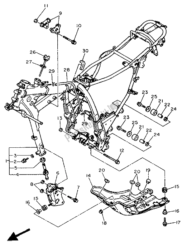 Wszystkie części do Rama Yamaha XTZ 660 Tenere 1991