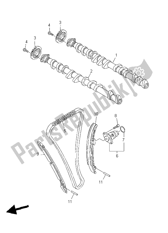 Toutes les pièces pour le Arbre à Cames Et Chaîne du Yamaha YZF R1 1000 2004