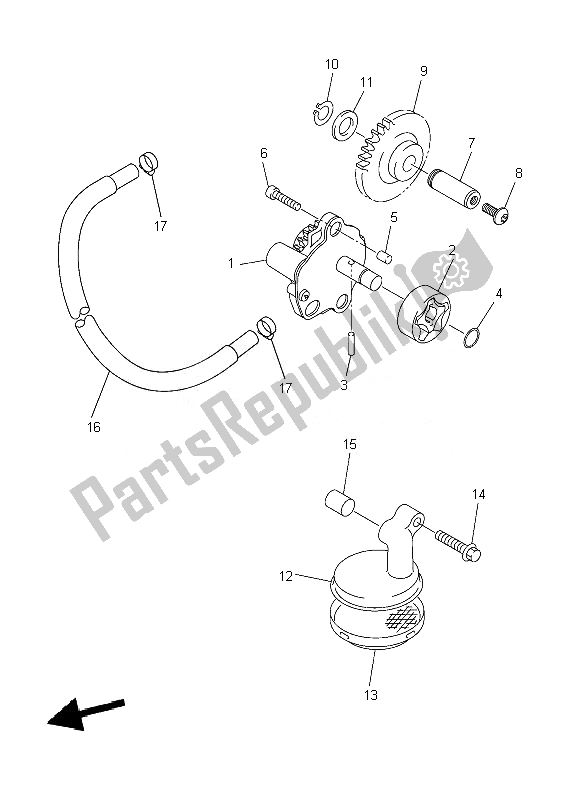 Todas las partes para Bomba De Aceite de Yamaha YZ 450F 2007