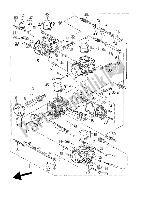 Toutes les pièces pour le Carburateur du Yamaha YZF R6 600 2002