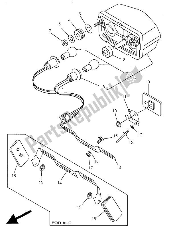 Alle onderdelen voor de Achterlicht van de Yamaha TDR 125 1998