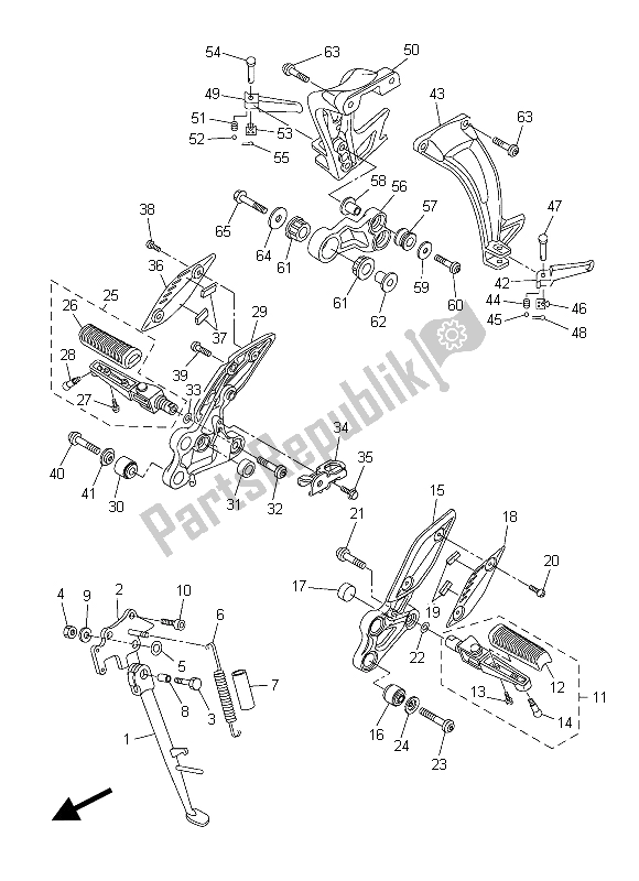 Todas las partes para Soporte Y Reposapiés de Yamaha FZ8 N 800 2015