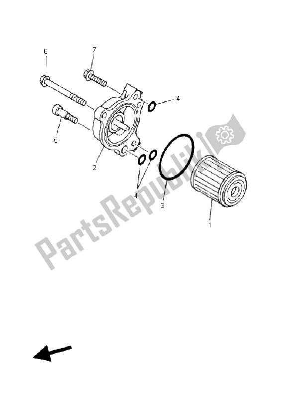 All parts for the Oil Cleaner of the Yamaha WR 450F 2008