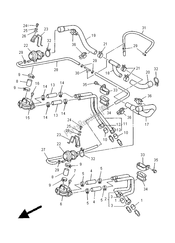 Todas as partes de Sistema De Indução De Ar do Yamaha XJ 900S Diversion 2000