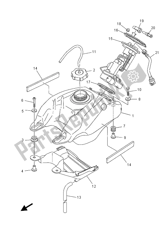 Wszystkie części do Zbiornik Paliwa Yamaha YFZ 450 Rsed 2013