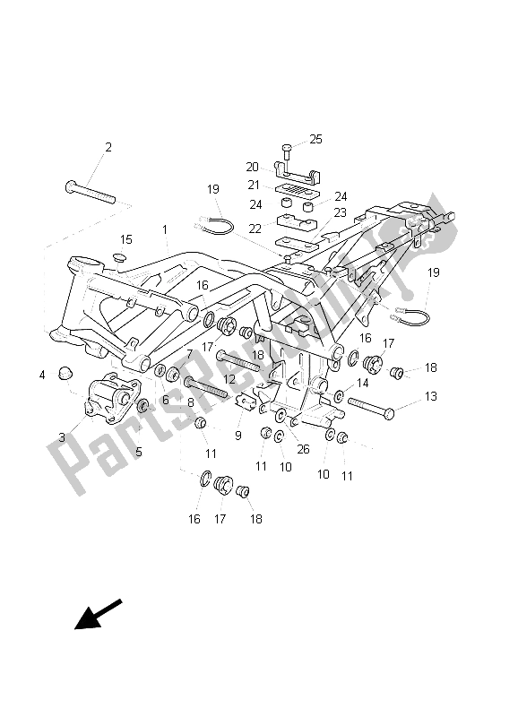 Todas las partes para Marco de Yamaha BT 1100 2003