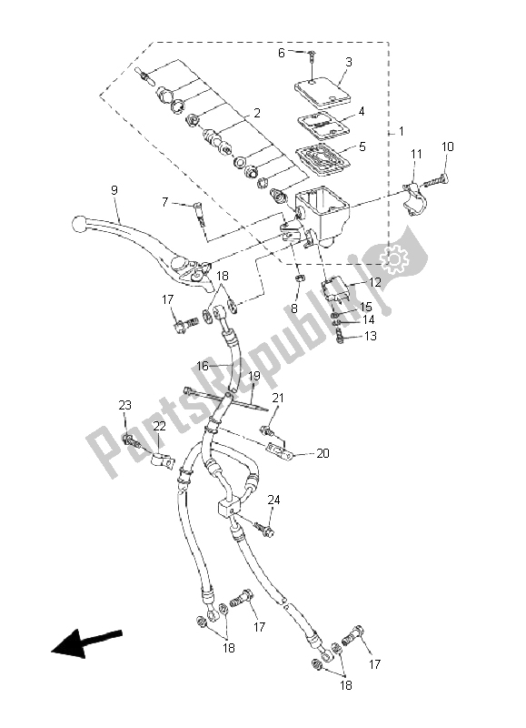 Wszystkie części do Przedni Cylinder G?ówny Yamaha FZ6 SS Fazer 600 2006