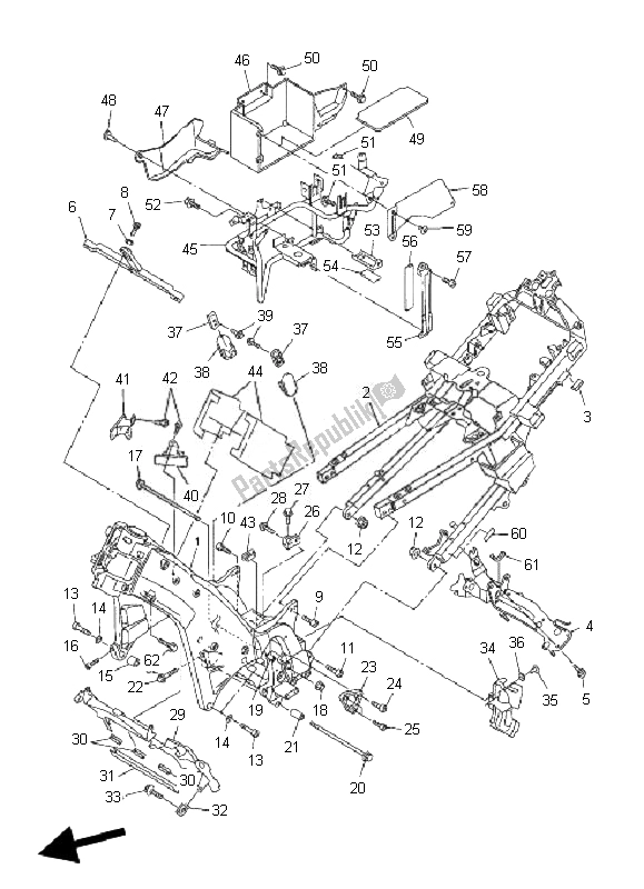 Toutes les pièces pour le Cadre du Yamaha FJR 1300 AS 2007