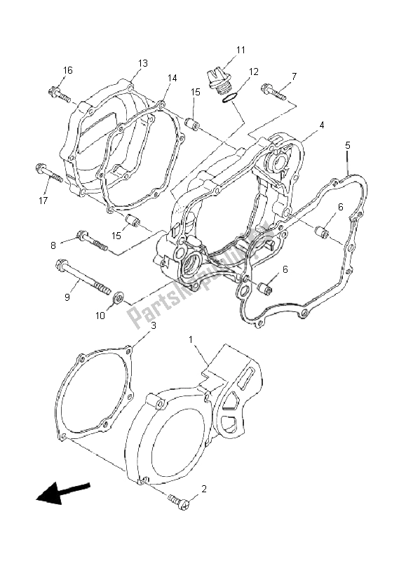 Todas las partes para Tapa Del Cárter 1 de Yamaha YZ 85 SW LW 2008