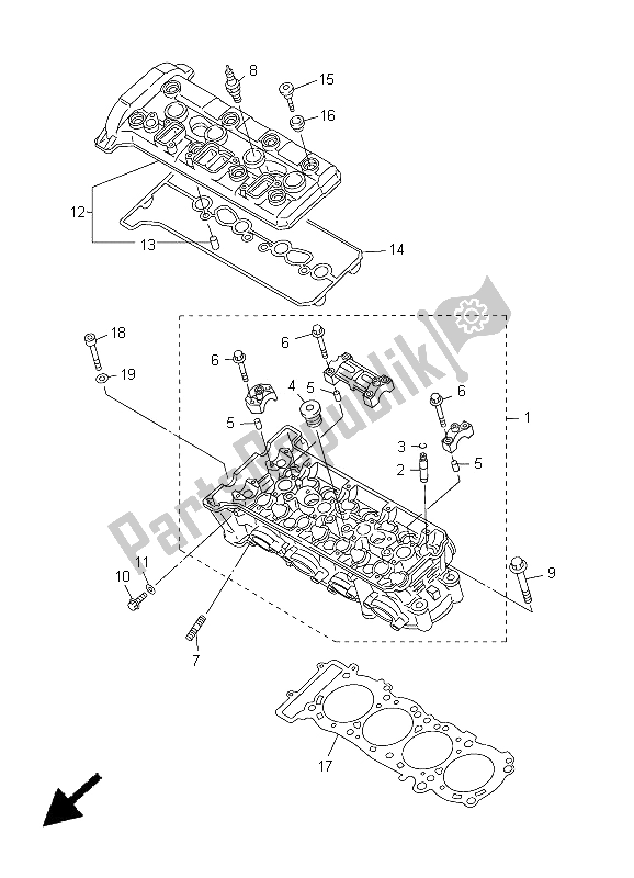 Todas as partes de Cilindro do Yamaha FJR 1300A 2005