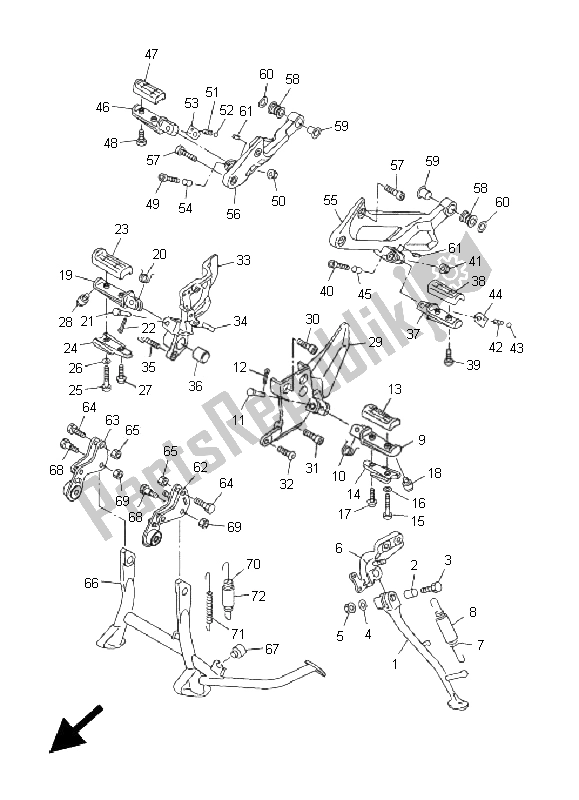 Toutes les pièces pour le Support Et Repose-pieds du Yamaha FJR 1300 2005