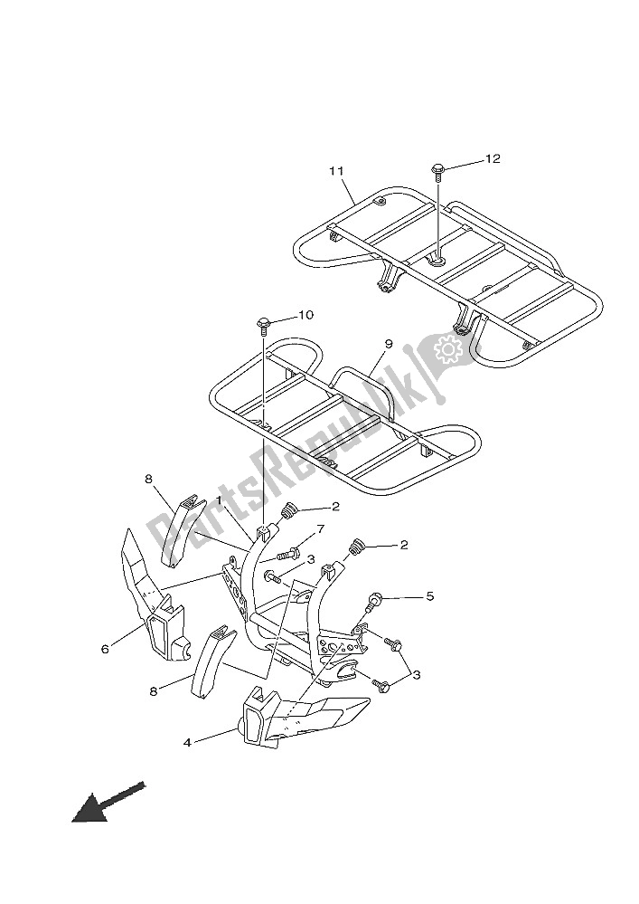 All parts for the Guard of the Yamaha YFM 450 Fwad IRS Grizzly 4X4 2016