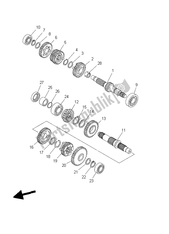 Toutes les pièces pour le Transmission du Yamaha XV 1600A Wildstar 2002