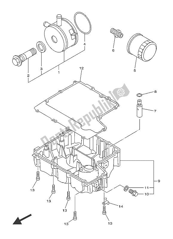 All parts for the Oil Cleaner of the Yamaha XJ6F 600 2016