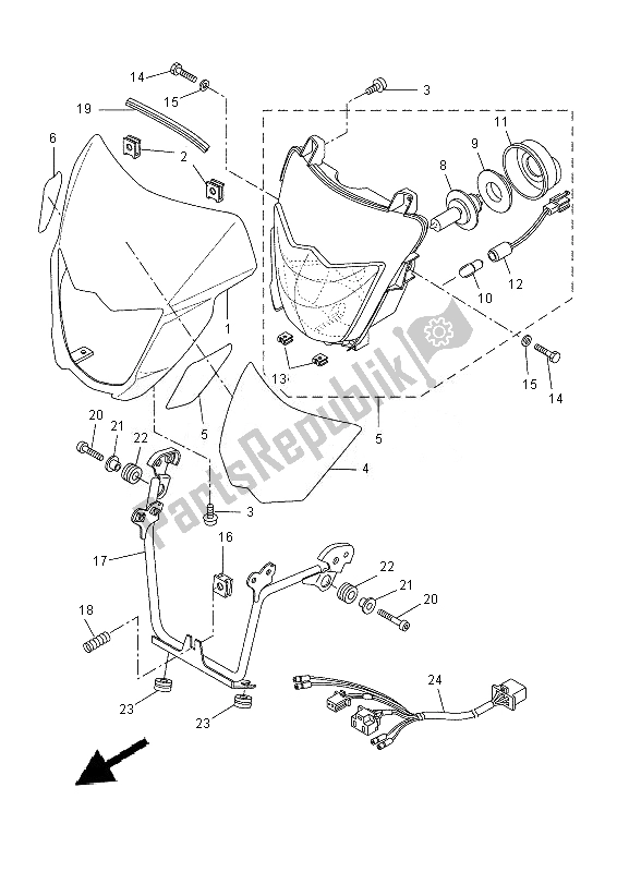 Toutes les pièces pour le Phare du Yamaha XT 660X 2014