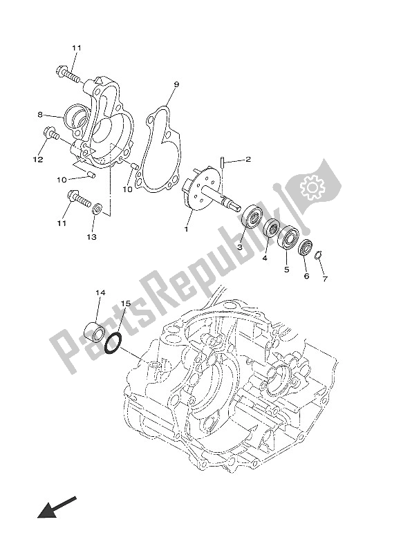 Tutte le parti per il Pompa Dell'acqua del Yamaha YZ 450F 60 TH Anniversary 2016