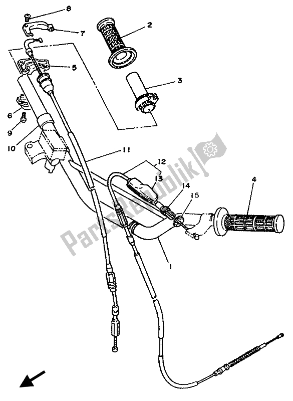 Todas as partes de Manivela E Cabo De Direção do Yamaha YZ 80 LC 1993