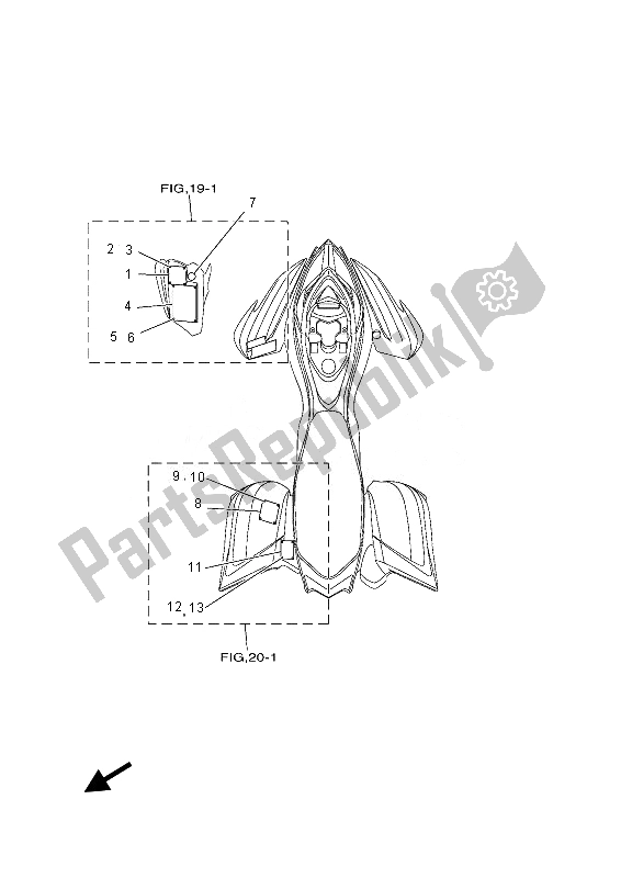 All parts for the Emblem & Label 2 of the Yamaha YFM 700 Rsed 2013