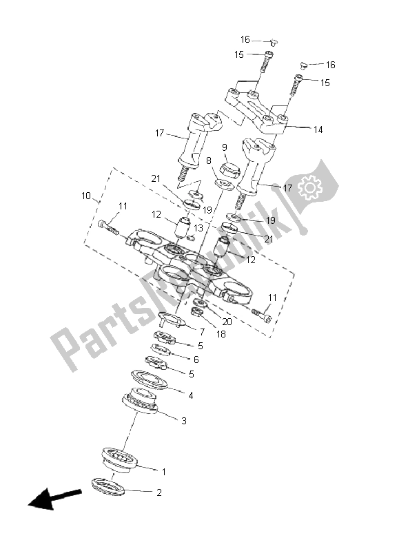 Tutte le parti per il Timone del Yamaha FZ1 NA Fazer 1000 2009