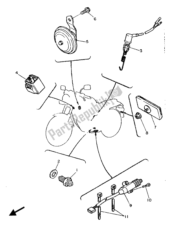 Toutes les pièces pour le électrique 2 du Yamaha SRX 600 1987