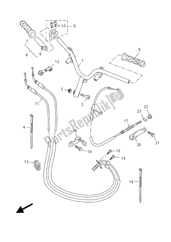 Todas as partes de Manivela E Cabo De Direção do Yamaha YN 50 FU 2015