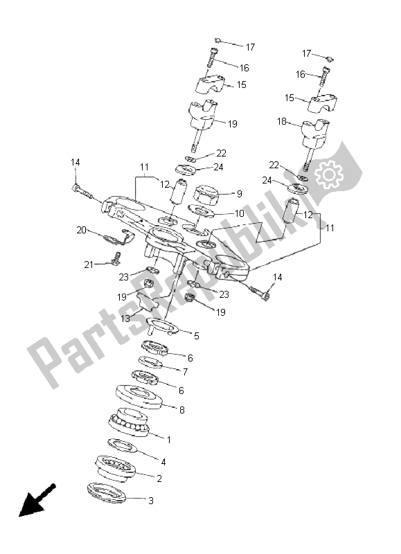 All parts for the Steering of the Yamaha FZS 1000 S Fazer 2005