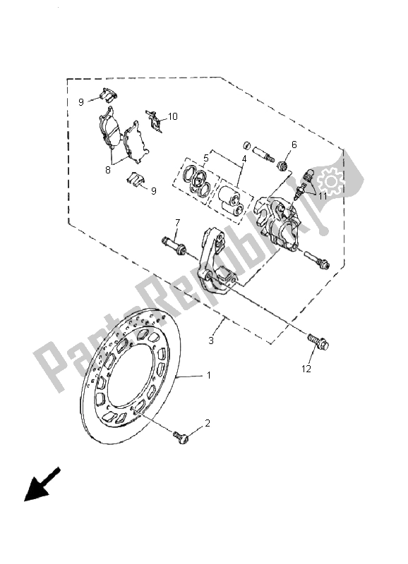 Toutes les pièces pour le étrier De Frein Avant du Yamaha TDR 125 2001