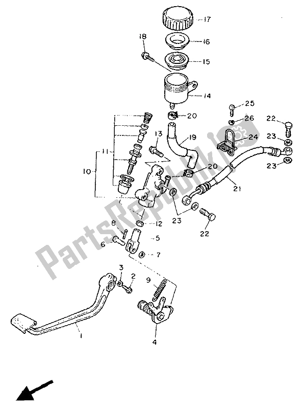 Wszystkie części do Tylny Cylinder G?ówny Yamaha FJ 1200 1990