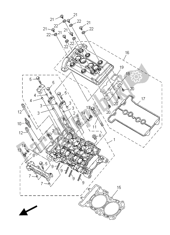 Toutes les pièces pour le Culasse du Yamaha XT 1200 ZE 2015