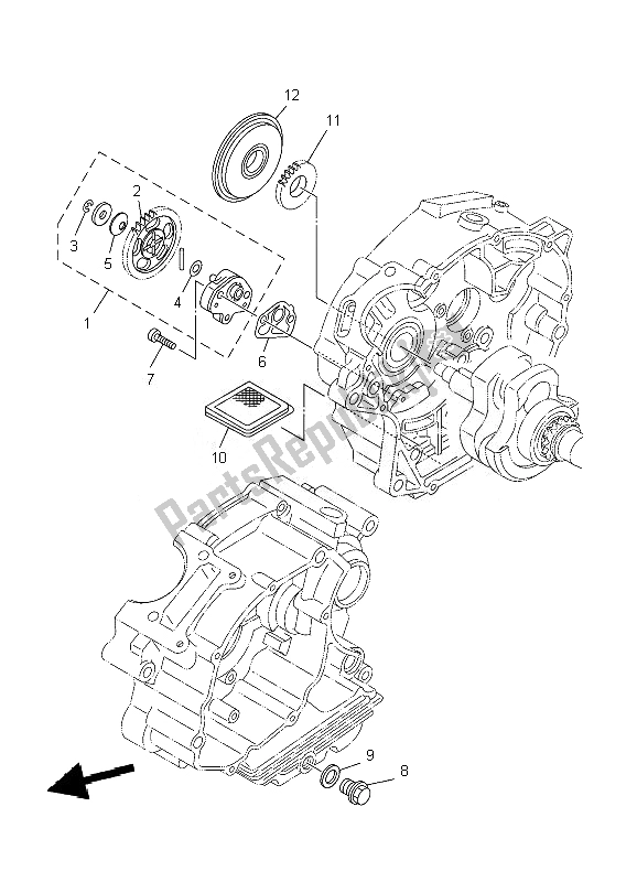 All parts for the Oil Pump of the Yamaha YBR 125 ED 2007