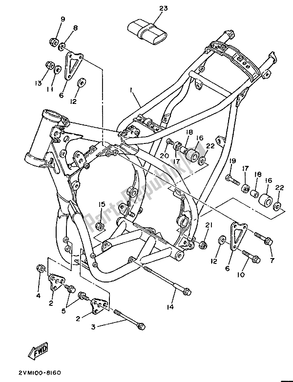 Wszystkie części do Rama Yamaha YZ 250 1988