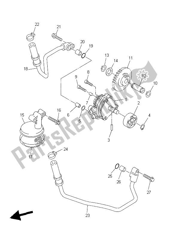 Tutte le parti per il Pompa Dell'olio del Yamaha YZ 450F 2004