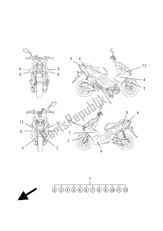 All parts for the Graphic & Emblem of the Yamaha NS 50N 2014