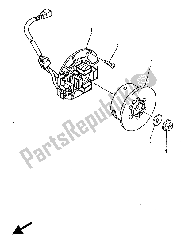 Wszystkie części do Generator Yamaha YZ 400F 1998