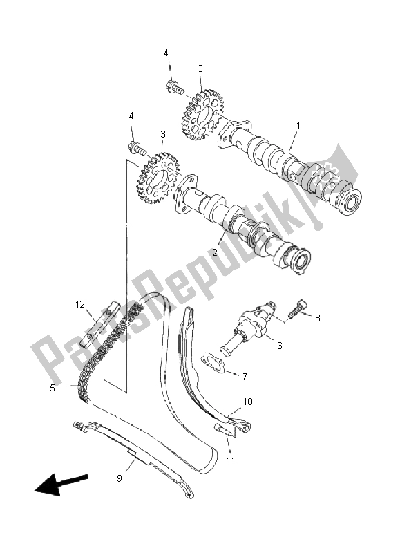 All parts for the Camshaft & Chain of the Yamaha TDM 900A 2008