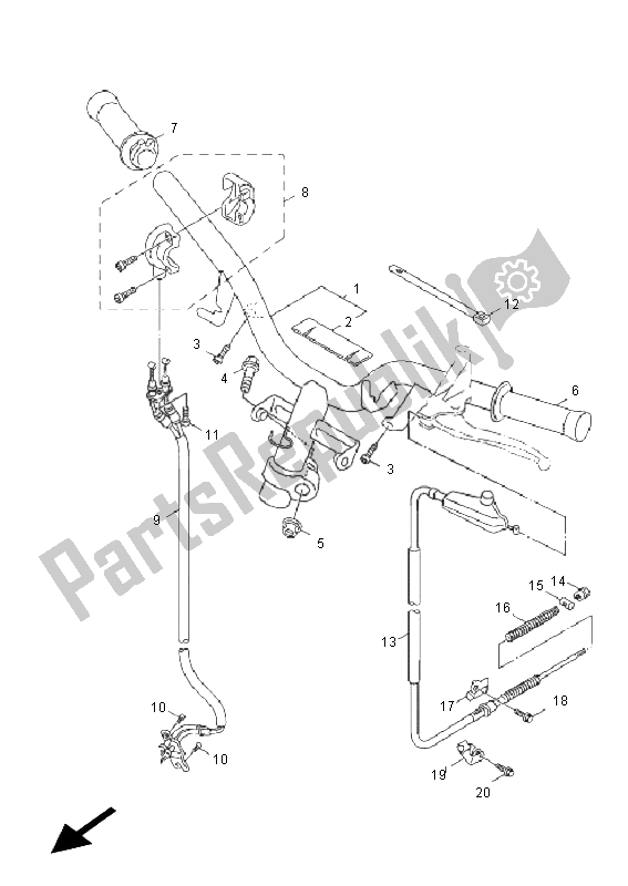 Tutte le parti per il Maniglia E Cavo Dello Sterzo del Yamaha NXC 125E Cygnus X 2011