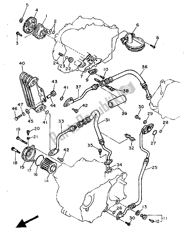 Todas las partes para Bomba De Aceite de Yamaha XT 600Z Tenere 1986