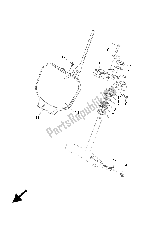 Todas las partes para Direccion de Yamaha YZ 426F 2001