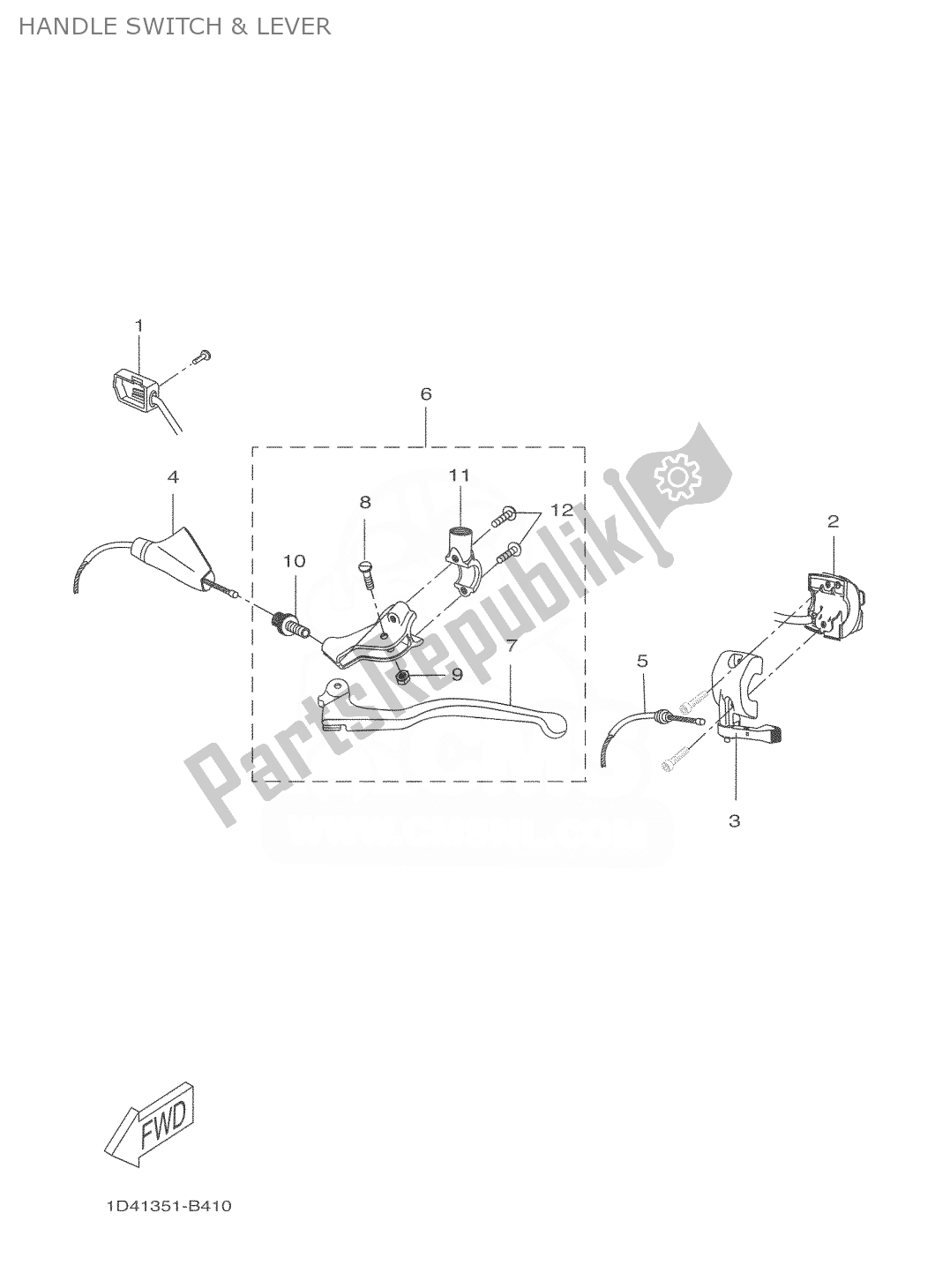 Tutte le parti per il Impugnatura Interruttore E Leva del Yamaha DT 50 2006